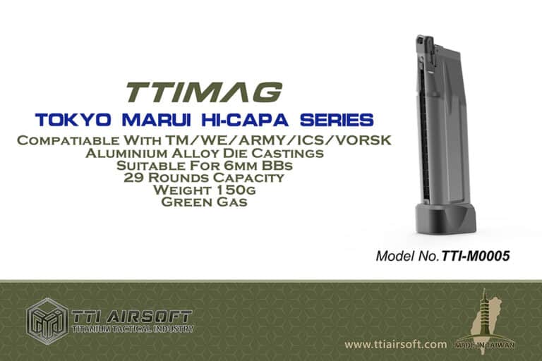 TTI Aluminium Light Weight Gas Mag for Hi-CAPA (compatible with TM/WE/VORSK/AA)